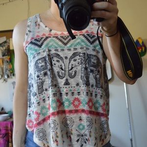 Elephant print tank top
